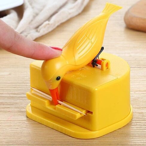 Woodpecker Toothpick Dispenser,Telescopic Toothpick Box for Home,Bird Toothpick Dispenser, Cute Little Bird Push-Type Automatic Toothpick Holder with a Toothpick Box, Kitchen Decoration in Saudi Arabia