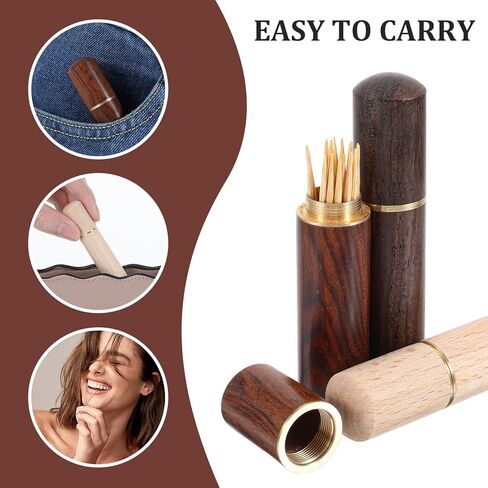 3 قطع من علبة أعواد الأسنان الخشبية، حقيبة حمل محمولة للسفر وجيب صغير لحمل صندوق تخزين لأعواد الأسنان وعصي الأذن ومسحات القطن والخرز والإبر in Kuwait
