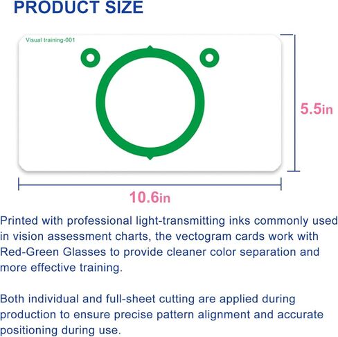 مجموعة التقارب والتباعد للتدريب على الرؤية - 6 بطاقات اندماج متغيرة باللون الأحمر والأخضر مع نظارات حمراء خضراء ومؤشر وحامل - تمرين مجهر وممارسة التجسيم للاستخدام المنزلي in Kuwait