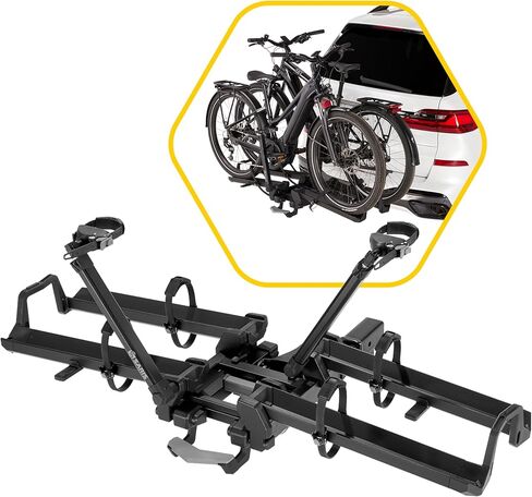Saris Cycle-On Ebike Rack with Ramp & Wheels, Folds Flat - Hitch Mounted Bike Rack for 2 E Bikes 70 lb Each, Platform Electric Bike Carrier for Cars Trucks SUVs RVs, 1.25" & 2" Hitch Receiver in Saudi Arabia