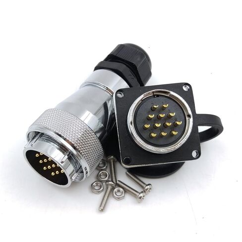 WF28 5-26 دبوس موصل كابل الطاقة الكهربائية الصناعية، دبابيس متعددة مقبس موصل مقاوم للماء IP67، موصل مقاوم للماء لحاجز الطيران ذكر أنثى ملحوم (17pin، 10A) in Kuwait