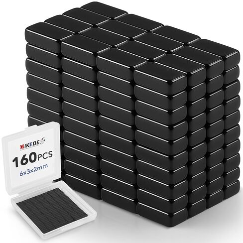 110 قطعة مغناطيس من MIKEDE، مغناطيس شريط نيوديميوم قوي مقاوم للماء مع طلاء إيبوكسي ولاصق، مغناطيس أرضي نادر، مغناطيس قوي شديد التحمل لغرفة الأدوات، المطبخ، السبورة البيضاء - 0.39 × 0.19 × 0.08 بوصة in Kuwait