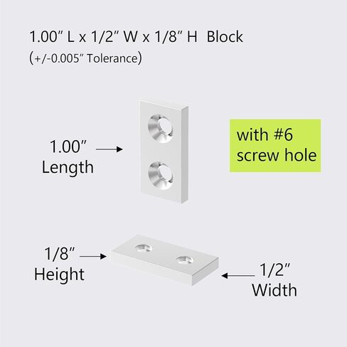 Rare Earth Magnets N42-1.00" L x 1/2" W x 1/8" H - 16 Pack, Neodymium 2X #6 Screw Countersunk Hole Bar Magnets with Screw Holes, 9.2LBS NdFeB Block Magnet- 1.00" x 0.5" x 0.125" in Kuwait