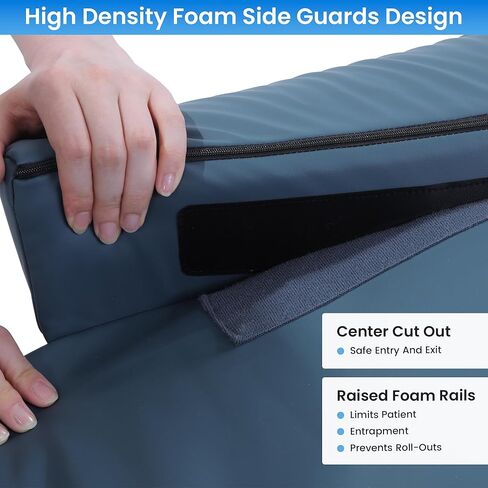 HOMBYS Waterproof Hospital Bed Mattress Cover with Built-in Side Guards, Mattress Protector with Fall Prevention Edge for Elderly Safety, Compatible with Standard 36"x76" Hospital Beds (Cover Only) in Saudi Arabia