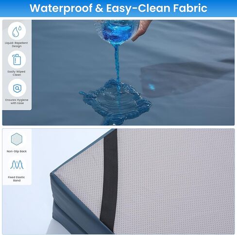 HOMBYS Waterproof Hospital Bed Mattress Cover with Built-in Side Guards, Mattress Protector with Fall Prevention Edge for Elderly Safety, Compatible with Standard 36"x76" Hospital Beds (Cover Only) in Saudi Arabia