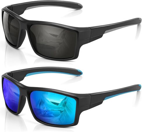 نظارات شمسية Missfive ثنائية البؤرة متينة للرجال مع قارئ مدمج، إطار ملفوف بالكامل مع هيكل سميك مصنوع من المطاط، حماية من الأشعة فوق البنفسجية 400 للرياضات الخارجية/القيادة، 2.50× in Kuwait