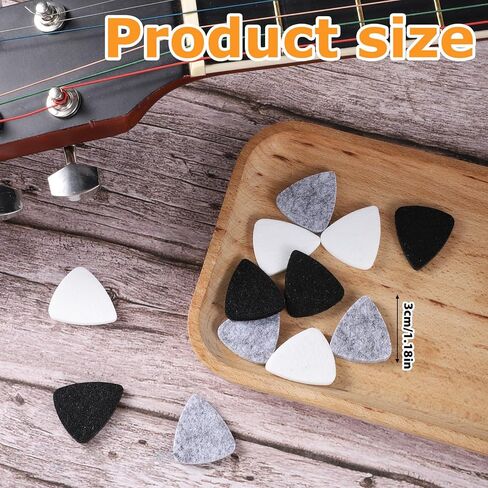12 PCS Felt Picks for Guitar, 1.2 Inch Felt Heart Shape Pick Multi Color Pick Plectrums Thin Guitar Custom Guitars Picks Ukulele Accessories for Ukulele Bass Acoustic Electric Guitars in Saudi Arabia