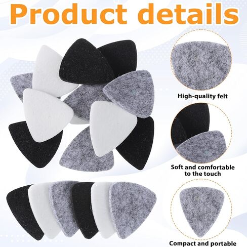 12 PCS Felt Picks for Guitar, 1.2 Inch Felt Heart Shape Pick Multi Color Pick Plectrums Thin Guitar Custom Guitars Picks Ukulele Accessories for Ukulele Bass Acoustic Electric Guitars in Saudi Arabia