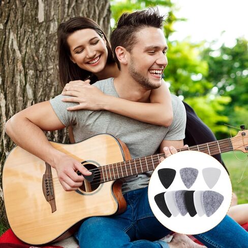 12 PCS Felt Picks for Guitar, 1.2 Inch Felt Heart Shape Pick Multi Color Pick Plectrums Thin Guitar Custom Guitars Picks Ukulele Accessories for Ukulele Bass Acoustic Electric Guitars in Saudi Arabia