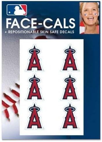 MLB Los Angeles Angels Face Tattoos, Team Colors, One Size in Saudi Arabia