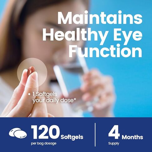 VivoNu 120pcs Lutein Eye Vitamins Supplement for Macular Health and Dry Eye, Contains Lutein, Zinc, Vitamins C/E & Zeaxanthin to Support Eye Health (120pcs) in Kuwait