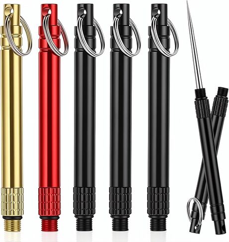6Pcs Metal Toothpicks, Reusable Toothpick Holder, Dental Picks Pocket Metal Toothpick Case, Portable Travel Toothpicks Holder for Travel Picnic Camping(Style A) in Saudi Arabia