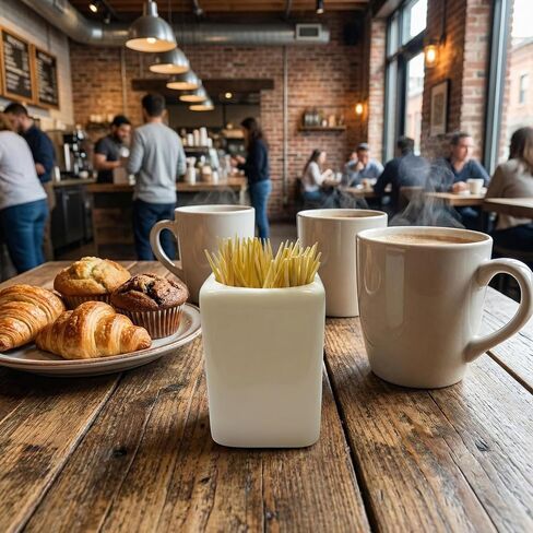 Toothpick Holder White Ceramic Decorative Tooth Pick Mini Dispenser Container for Toothpicks Easy to Clean Simple Elegant Design for Home Kitchen Dining Party in Kuwait