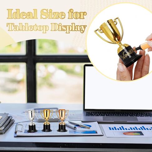 60 Pcs Mini Trophies Bulk 4 Inch Gold Silver Bronze Small Trophy Cups Set Plastic Award Trophy Cups for Party Favors Sports Rewards Winning Prizes Ceremony Competition in Saudi Arabia