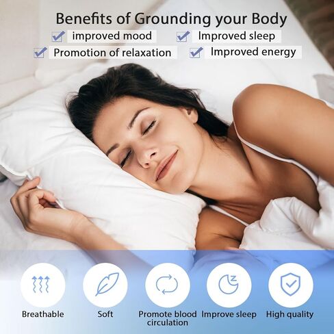 حصيرة التأريض للنوم والطاقة والتوازن والعلاج المتصل بالأرض. التأريض الداخلي في المنزل والمكتب والعمل. بما في ذلك سلك التأريض بطول 15 قدمًا وحزام معصم التأريض (26.7 × 10 بوصة) in Kuwait