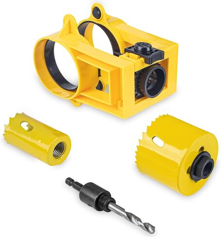 Door Lock Installation Kit with Door Latch Mortise Tool, Lock Hole Saw Kit for Metal or Wood Doors with Guide Template, Chiseling Door Latch Installation Kit Fits for Clean and Professional Mortising in Saudi Arabia