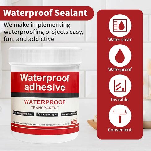 Transparent Waterproof Coating, Invisible Waterproof Agent, Suitable for Waterproofing and Anti-Seepage on Concrete and Ceramic Tile Surfaces(10.58 Oz) in Saudi Arabia