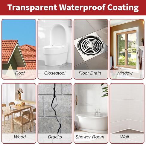Transparent Waterproof Coating, Invisible Waterproof Agent, Suitable for Waterproofing and Anti-Seepage on Concrete and Ceramic Tile Surfaces(10.58 Oz) in Saudi Arabia