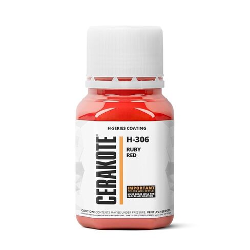 CERAKOTE (Oven Cure) H-Series Ruby RED [ 4oz ] H-306T -Our Ceramic Technology Combines Performance with Color on All- Metals, Polymers + More - (Part B) Included in Kuwait