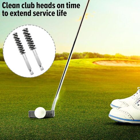 Nogeqi 2 Pack Golf Club Hosel Brush، أداة تنظيف فرشاة سلك الفولاذ المقاوم للصدأ مع مقبض سداسي لنوادي الجولف الخشبية والحديدية، متوافقة مع المثقاب الكهربائي (فضي) in Saudi Arabia