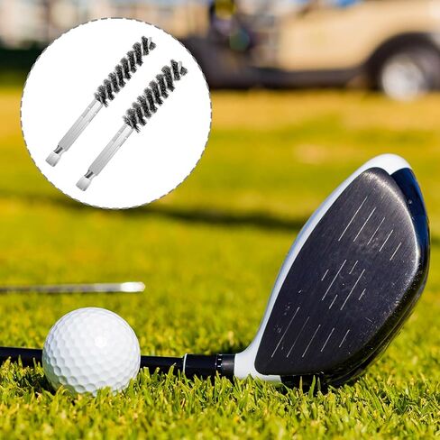 Nogeqi 2 Pack Golf Club Hosel Brush، أداة تنظيف فرشاة سلك الفولاذ المقاوم للصدأ مع مقبض سداسي لنوادي الجولف الخشبية والحديدية، متوافقة مع المثقاب الكهربائي (فضي) in Saudi Arabia