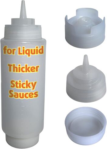 Squeeze Condiment Bottles - Squeeze Condiment Bottles for Sauces Commercial Grade Plastic Dispensers for Ketchup, Mustard, Sauces, Oils & Dressings - Easy Refill, Precision Nozzle (20 oz (1 Pack)) in Saudi Arabia