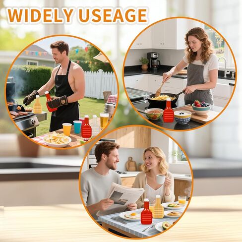 12 عبوة من زجاجات تزيين السلطة البلاستيكية الشفافة سعة 16 أونصة، زجاجات ضغط فارغة كبيرة مع أغطية علوية بيضاء للشواء والتوابل والصلصة والكاتشب وتتبيل السلطة in Kuwait