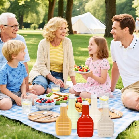 12 عبوة من زجاجات تزيين السلطة البلاستيكية الشفافة سعة 16 أونصة، زجاجات ضغط فارغة كبيرة مع أغطية علوية بيضاء للشواء والتوابل والصلصة والكاتشب وتتبيل السلطة in Kuwait