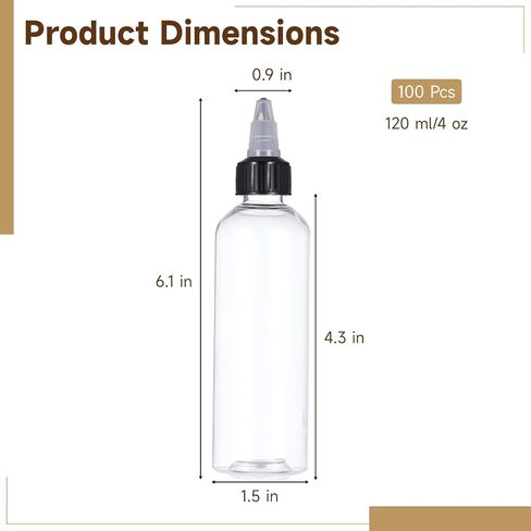 100 قطعة من زجاجات الضغط البلاستيكية، أدوات توزيع زيت الشعر الشفافة بأغطية علوية ملتوية، وموزعات بهارات فارغة مانعة للتسرب، وزجاجات صغيرة قابلة لإعادة الملء للسوائل والأحبار والدهانات والمواد اللاصقة in Kuwait
