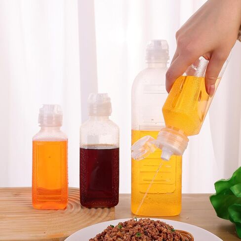 Condiment Squeeze Bottles, Ketchup Mustard Bottle with Caps Scale, Squirt Bottles for Sauces, Oil, Salad Dressings, Honey (250ml) in Saudi Arabia