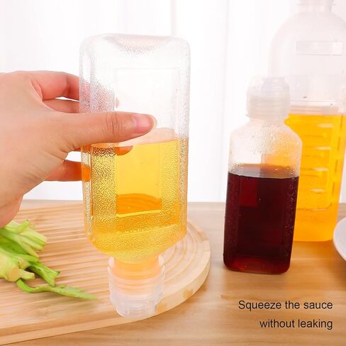 Condiment Squeeze Bottles, Ketchup Mustard Bottle with Caps Scale, Squirt Bottles for Sauces, Oil, Salad Dressings, Honey (250ml) in Saudi Arabia