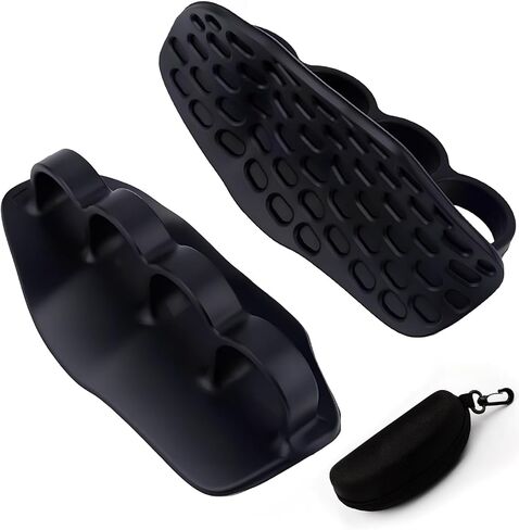 قفازات التمرين للرجال والنساء، مقابض تمرين مضادة للانزلاق، وسادات مطاطية لمقابض الصالة الرياضية لحماية راحة اليد مع صندوق تخزين (أسود) in Kuwait