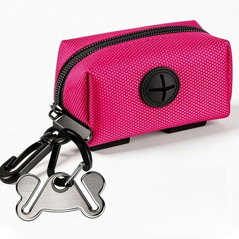 Dog Waste Bag Dispenser Pet Poop Bags Holder for Doggie Waste Bags Dispensers Soft Fabric Zipper Small Doggy Puppy Pouch for Leash Accessory Attachment with Carrier,Black in Kuwait