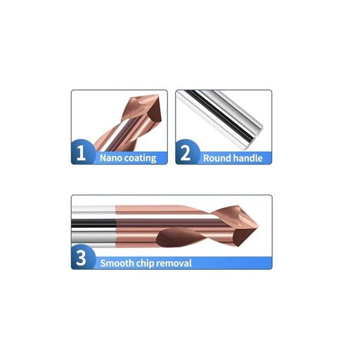 Carbide Spot Drill Bit Metal Chamfering Drilling Guide Tool 60 90 120 Degree Tungsten Steel Location Centering(2F 120d,D10x75L) in Saudi Arabia