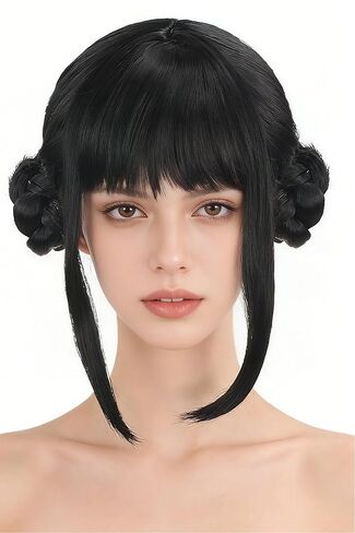 Purple Black Double Braid Wig Anime Cosplay Wigs for Women Halloween Costume Wig in Kuwait