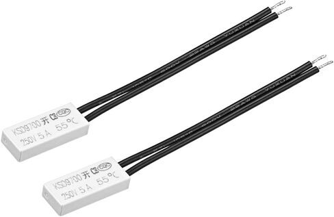 uxcell KSD9700 Thermostat, 55℃ Normally Open Temperature Switch, N.O 5A Thermal Switch Temperature Controller 2pcs in Saudi Arabia