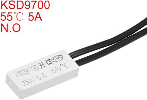 uxcell KSD9700 Thermostat, 55℃ Normally Open Temperature Switch, N.O 5A Thermal Switch Temperature Controller 2pcs in Saudi Arabia