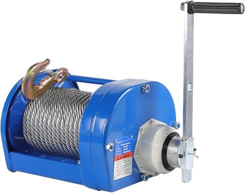Boat Crank Winch,2000kg/4400lb Towing Capacity Manual Winch, 22:1 Speed Ratio, with 20M/65.6FT Wire Rope, Crank Length Adjustable, for Marine Trailer Towing winches(1000kg/2200lb,30m/98.4ft) in Saudi Arabia
