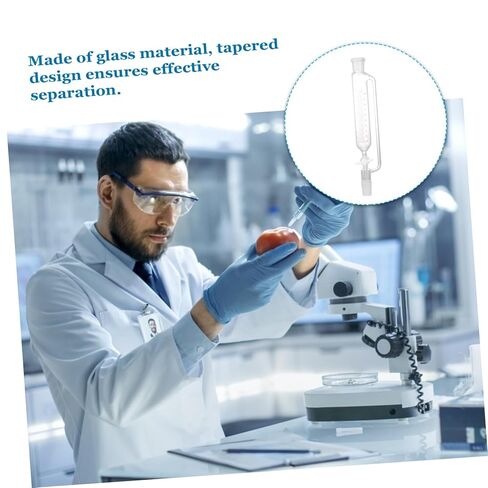 Cylindrical Glass Separatory Funnel with PTFE Stopcock Capacity for Efficient Liquid Separation Laboratories Borosilicate Material Design for Different Densities in Saudi Arabia