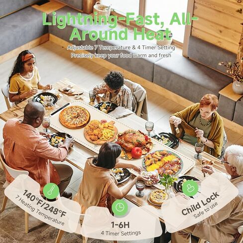Warming Mat for Food - Electric Warming Tray, XXL(36"x16") Food Warmer Mat with Fast Full Surface Heating, Silicone Heating Mat for Party Buffet, Great Gift for Women, Hosts, New Homeowners (Beige) in Saudi Arabia