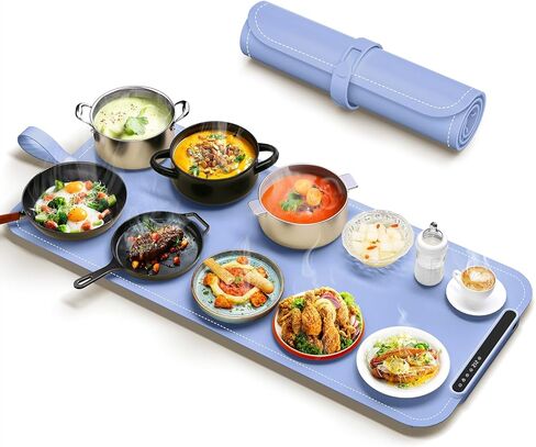 Warming Mat for Food - Electric Warming Tray, XXL(36"x16") Food Warmer Mat with Fast Full Surface Heating, Silicone Heating Mat for Party Buffet, Great Gift for Women, Hosts, New Homeowners (Beige) in Saudi Arabia