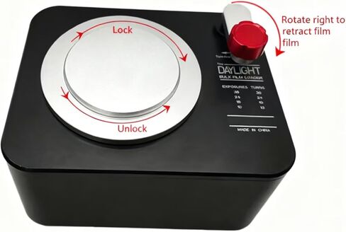 35mm Film Dispenser, Film Roll Separator, with Locking Cover & Film Rewind Handle, Felt Lining, Can Store 30 Turns for 35mm Film, for Retro Camera in Kuwait