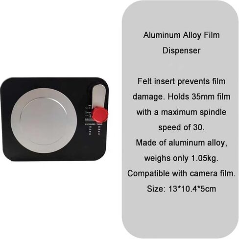 35mm Film Dispenser, Film Roll Separator, with Locking Cover & Film Rewind Handle, Felt Lining, Can Store 30 Turns for 35mm Film, for Retro Camera in Kuwait
