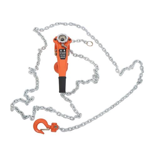 waltyotur Manual Lever Chain Hoist, 1-1/2 Ton (1.5T) 3300 lbs Capacity 20 FT Come Along, Auto Chain Leading & 360° Rotation Hook G80 Galvanized Carbon Steel with Weston Double-Pawl Brake in Kuwait