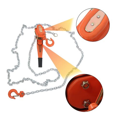 waltyotur Manual Lever Chain Hoist, 1-1/2 Ton (1.5T) 3300 lbs Capacity 20 FT Come Along, Auto Chain Leading & 360° Rotation Hook G80 Galvanized Carbon Steel with Weston Double-Pawl Brake in Kuwait