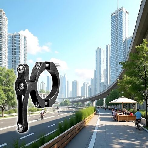 حامل أكواب الدراجة العالمي - حامل معدني قابل للتعديل، تصميم غير قابل للانزلاق للمقود أو عمود المقعد (أسود) in Saudi Arabia
