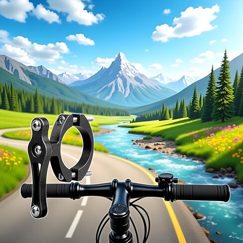 حامل أكواب الدراجة العالمي - حامل معدني قابل للتعديل، تصميم غير قابل للانزلاق للمقود أو عمود المقعد (أسود) in Saudi Arabia