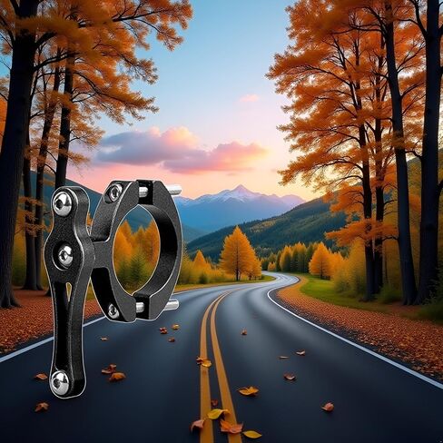 حامل أكواب الدراجة العالمي - حامل معدني قابل للتعديل، تصميم غير قابل للانزلاق للمقود أو عمود المقعد (أسود) in Saudi Arabia