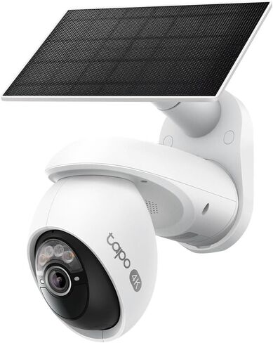 Tapo 4K Outdoor Camera Wireless, Battery Camera w/Solar Panel, 360° Pan, 24/7 Time-Lapse Capture, Free Person/Vehicle Detection, SD/Cloud Storage, Works w/Alexa and Google Home, VistaCam 360 in Kuwait