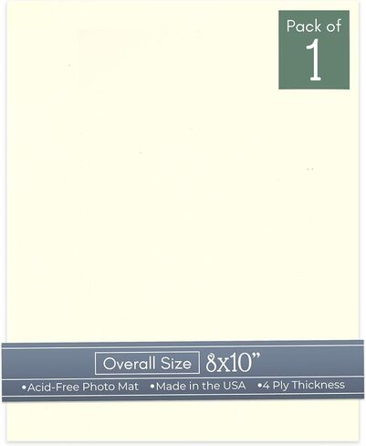Countryarthouse Cream Cream Acid Free 8x10 لوحة دعم - لوحة حصيرة غير مألوفة - ورقة واحدة in Kuwait